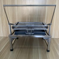 Barbecue portable pliable et rotatif en acier inoxydable pour grillades de viande et de poisson en plein air
