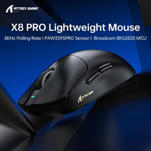 Nouvelle <span class=keywords><strong>souris</strong></span> de jeu sans fil Attack Shark X8 Pro, légère, tri-mode, éclairage RGB, <span class=keywords><strong>souris</strong></span> de jeu PAW3395PRO - Product Image 6