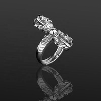 Bouddhisme tibétain luxe sacré 925 argent plaqué platine Vintage bouddha et hindouisme Vajry pilon anneau pour femmes hommes cadeau