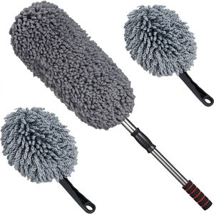 Ensemble de 3 brosses à poussière en microfibre pour voiture, brosse à poussière extensible, nettoyage intérieur et extérieur sans rayures - Product Image 2