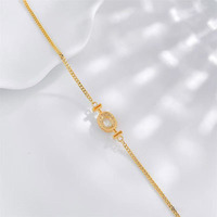 Bracciale Tennis da Donna di Design in Oro Giallo 18K con Diamanti Coltivati in Laboratorio, Taglio Ovale a Quattro Griffe, Regolabile, Gioielleria Fine, Stile Radioso e alla Moda