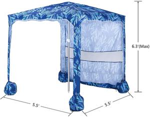 Tenda da Spiaggia Cabana con Montaggio Manuale, Area Ombreggiata Grande 180x180cm, Ombrellone da Esterno con Protezione UV 50+ - Product Image 2