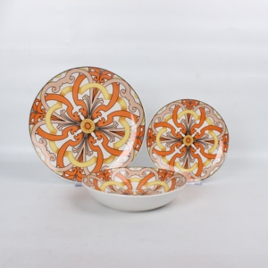 <span class=keywords><strong>Vaisselle</strong></span> en grès peinte à la main, style <span class=keywords><strong>baroque</strong></span> méditerranéen, motif floral multicolore bleu et jaune, vintage - Product Image 1