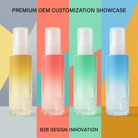Botol Semprot Serum Kaca Silinder Premium 50ml, Finishing Matte, Alas Tebal, Gradasi Kuning, Logo Custom, Sablon Pompa