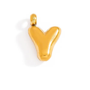 Pendentif mini lettre bulle en acier inoxydable plaqué or 18 carats pour la fabrication de colliers, accessoires de bijoux DIY, formes variées, anglais - Product Image 5