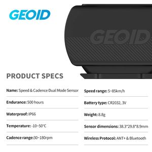 Sensor de Velocidad/Cadencia GEOID CS600 Ant+ BT Inalámbrico para Bicicleta con Resistencia al Agua IP66 y Batería Recargable para Ciclismo de Carretera y Montaña - Product Image 5