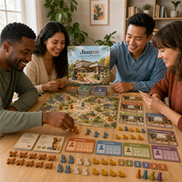 Jeu de société éducatif personnalisé sur le thème de la sauvetage des animaux, avec composants réutilisables, plateau de jeu pliable en carton pour la vente au détail et les cadeaux