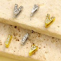 Fermoirs à pince en forme de V en acier inoxydable français avec strass, clips en forme de graines de melon pour pendentifs de colliers DIY, bijoux pour femmes
