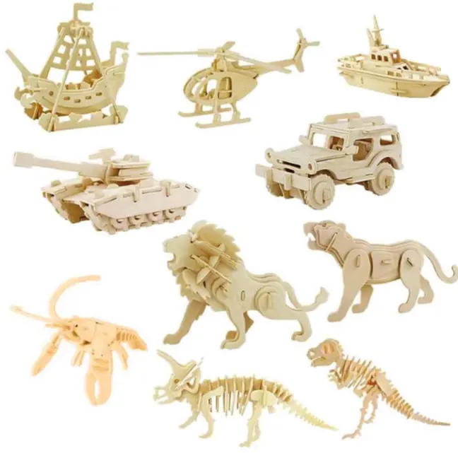 Puzzle en bois 3d pour enfants, jouet éducatif, forme d'animaux, dinosaure, nouveauté,