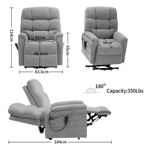 Sillón Reclinable Eléctrico OEM OKIN de 3 Motores con Función de Elevación, Reclinación Completa y Reposacabezas Ajustable - Product Image 6