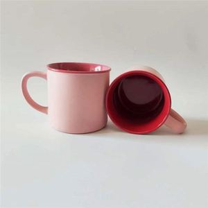 Viral Style <b>Ceramic</b> <b>Mug</b> Pink Cute Cup Different Inner Outer Colors for Home - Product Image 3