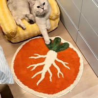Tapis moderne en peluche tufté à la machine, motif dessin animé et fruits, antidérapant, lavable, personnalisable, pour la décoration intérieure