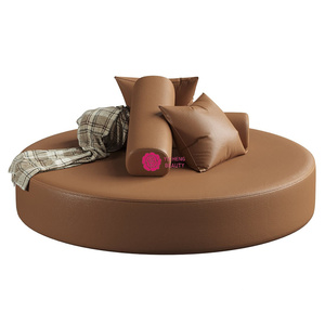 Sofá Redondo <span class=keywords><strong>de</strong></span> Terciopelo Borgoña para Vestíbulo <span class=keywords><strong>de</strong></span> Hotel, Galería <span class=keywords><strong>de</strong></span> Arte o Sala <span class=keywords><strong>de</strong></span> Exposiciones, Estilo Moderno y Minimalista <span class=keywords><strong>de</strong></span> Yicheng, en <span class=keywords><strong>Venta</strong></span> - Product Image 3