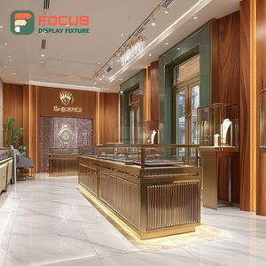 Meubles de présentation minimalistes pour bijouterie, cadre métallique, vitrine de magasin commercial - Product Image 1