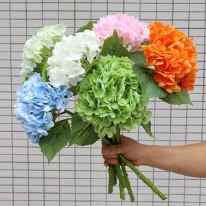 Hydrangeas artificiels en latex à toucher réel, grandes têtes, <span class=keywords><strong>fleurs</strong></span> d'hortensia vertes et blanches de haute qualité pour la décoration de mariage - Product Image 2
