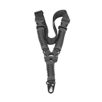 Élingue tactique en nylon tressé à point unique avec crochet en métal réglable rapidement Accessoire à point unique pour la chasse et le tir