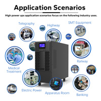 Onduleur double conversion OEM/ODM en ligne 10 kVA, sortie 208-240 V monophasée, batterie intégrée, écran LCD pour applications industrielles/centres de données