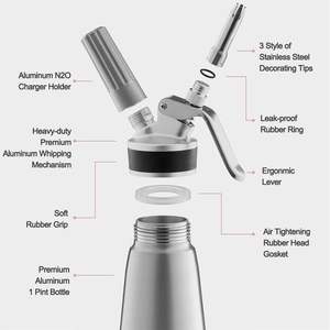 Meilleur vendeur 500ml professionnel aluminium crème mousseur pistolet fouetté distributeur de crème en aluminium crème fouettée fouet - Product Image 2