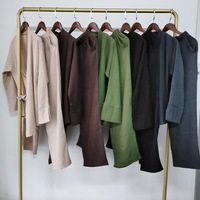 Nouvelle robe musulmane du Moyen-Orient Dubaï pour hommes, haut et pantalon, ensemble de 2 pièces, abaya, robe turque pour femmes