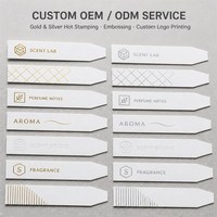 Bandelettes de test de parfum personnalisées avec impression de logo, échantillons de parfum, cartes olfactives, testeurs d'huiles essentielles, emballage en bois