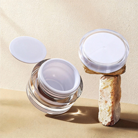 Tarro de plástico transparente cuadrado de 1 oz (100 g) con tapa de rosca para gel UV de uñas, crema cosmética y polvo acrílico.