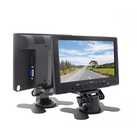 Monitor de visión trasera Digital con retroiluminación portátil de 7 pulgadas, cámara de respaldo para coche, soporte de Control remoto NTSC/PAL, 12V, RGB, salpicadero de TV, escritorio
