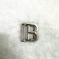 Boucle de ceinture de haute qualité avec strass intégrés, lettre B, inspirée des créateurs, en alliage électroplaqué, 3cm*3.3cm, accessoire de mode