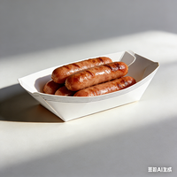 Boîtes en papier en forme de bateau, qualité alimentaire, étanches, pour frites et fruits