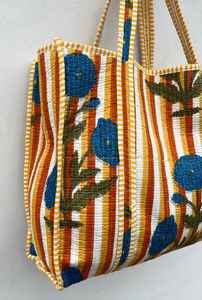 Sac fourre-tout matelassé en coton, élégant, imprimé traditionnel, moderne, utilitaire, pour le shopping, les voyages, sac à bandoulière - Product Image 4