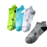 Chaussettes de course en coton et élasthanne, coupe basse, coussinées, antidérapantes, avec logo discret, pour usage quotidien en automne