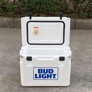 กล่องเก็บความเย็นแบบพกพา ผลิตจากพลาสติก PE ขึ้นรูปด้วยกรรมวิธีโรโตโมลดิ้ง กันน้ำ ทนความร้อน น้ำหนักเบา พร้อมตัวล็อคแบบรวดเร็ว เก็บความเย็นได้นาน ขนาด 25QT สำหรับกระป๋อง - Product Image 3