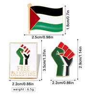 Épinglettes Palestine en alliage de zinc métal sans or épingle de Palestine insigne 3D émail dur et doux drapeau de la Palestine