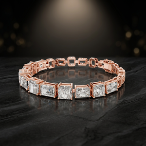 Pulsera de Lujo para Hombre con Diamante Corte Asscher Chapado en Rodio de 13.44 CT, Color D, Certificado BR010, de AADIHI JEWELS - Product Image 1