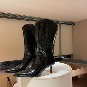 WETKISS 2025, botas occidentales blancas puras mexicanas, botas sexis de punta estrecha para mujer, botas de media pantorrilla, <span class=keywords><strong>botines</strong></span> de tacón de aguja, botas vaqueras para mujer - Product Image 4