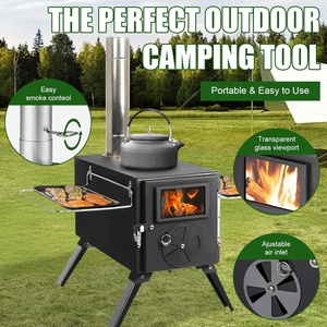 <span class=keywords><strong>Estufa</strong></span> Portátil para Tienda de Campaña para Acampar en Invierno - Calentador de Leña Compacto de Acero Inoxidable con Tubo de Chimenea - Product Image 6