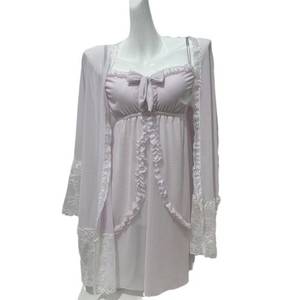 S7277F Ensemble <span class=keywords><strong>de</strong></span> Nuit Sexy et Confortable en Dentelle Respirante pour Femme avec Bretelles et Coussinets <span class=keywords><strong>de</strong></span> Poitrine – Collection Été-Automne Tentation Féminine - Product Image 4