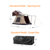 Tente de camping professionnelle imperméable, grande capacité, espace familial supplémentaire, tente de glamping extérieure avec auvent avant extensible