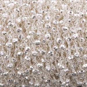 Chaîne de perles en argent massif 925 avec technologie Pyrite, enveloppée de fil de pierre précieuse - Product Image 3