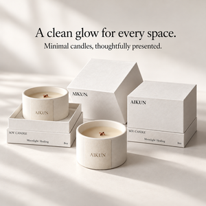 Bougie parfumée en cire de soja de 8 oz avec mèche en bois unique, en céramique, prête à offrir, avec emballage personnalisé, marque privée OEM pour lancement de marque - Aikun - Product Image 2