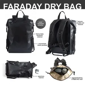 Mochila impermeable de 20L y 30L, dispositivo de bloqueo de señal RFID Faraday, protege tus datos y dispositivos durante el trabajo, la escuela, viajes y senderismo