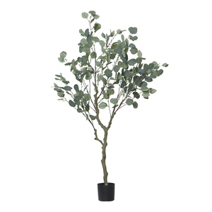 Plantes artificielles nordiques en eucalyptus, décorations d'arbre en pot pour salon, décoration de mariage moderne, en PE et PVC - Product Image 1