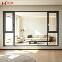 Fenêtre à battant en aluminium minimaliste moderne à ouverture intérieure avec verre trempé insonorisé pour salon et villa
