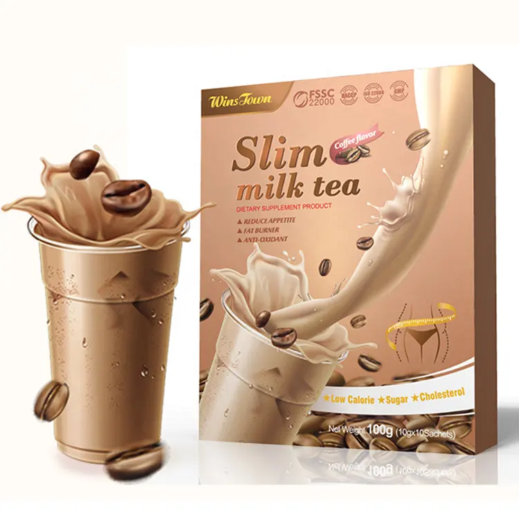 Winstown Slim Trà Sữa Chất béo Blaster chế độ ăn uống Lắc cai nghiện ngăn chặn đói no giảm cân guice giảm béo ngay lập tức màu xanh lá cây Coffe