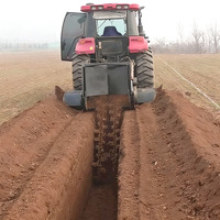 Zanjadora de Cadena Montada en Tractor con Enganche de 3 Puntos, Máquina Agrícola para Cavar Zanjas para Jardinería y Paisajismo