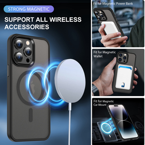Custodie Protettive Leyi in PC e TPU Antiurto con Ricarica Wireless e Finitura Opaca Satinata per <span class=keywords><strong>iPhone</strong></span> 15 <span class=keywords><strong>Pro</strong></span> <span class=keywords><strong>Max</strong></span> 16 17 13 - Product Image 4