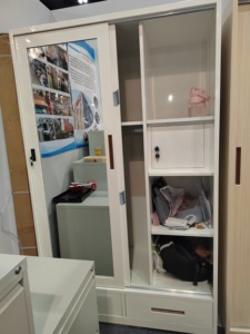 Armoire de chambre à coucher en acier armoire de <span class=keywords><strong>placard</strong></span> en acier almirah armoire à 2 portes coulissantes impression armoire en métal avec coffre-fort - Product Image 4