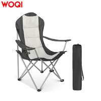 Chaise de camping WOQI pour l'extérieur, chaise de voyage, randonnée, plage, pêche avec porte-gobelet et sac de transport, supporte jusqu'à 160 kg