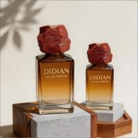 Flacons de parfum en verre transparent noir carrés de 30 ml et 50 ml, personnalisés, avec bouchons en pierre naturelle, de haute qualité, à sertir, 15 mm