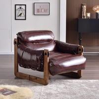 Fauteuil de loisirs en jersey avec cadre en bois et revêtement en lin, design rétro de style ancien, pour balcon, canapé paresseux individuel pour salon