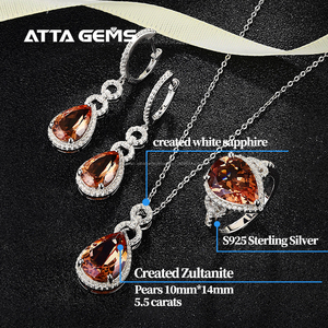 Zultanite Diaspore conjunto de joyas de piedras preciosas <span class=keywords><strong>para</strong></span> mujeres, anillo de Plata de Ley 925 pendientes collar hecho - Product Image 4